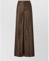 Fendi - Silk High-Rise Wide-Leg Trousers - Lyst
