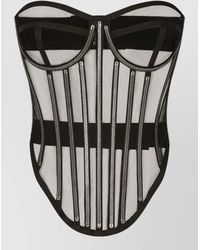 Dolce & Gabbana - Silk Crystal-Embellished Strapless Corset Top - Lyst