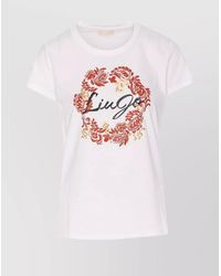 Liu Jo - Crewneck Graphic Print Round Neck Short Sleeves - Lyst