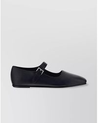 The Row - Leather Mary Jane Ballerina Shoes - Lyst