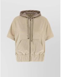 Herno - Two-Material Short Sleeves Hoodie - Lyst