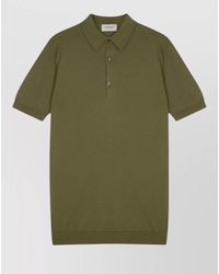 John Smedley - Polo Shirt Straight Collar Ribbed Cuffs Hem - Lyst