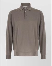 Lardini - Long Sleeve Knit Polo Shirt For - Lyst