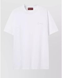 Gucci - Cotton Jersey Top Crew Neck Short Sleeves - Lyst