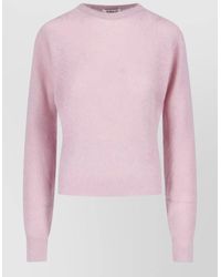 AURALEE - Crew Neck Long Sleeve Ribbed Soft Top - Lyst