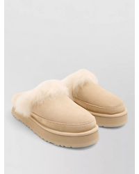 UGG - Faux Fur Trim Platform Sole Slippers - Lyst