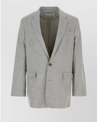 Loewe - Wool Blazer With Notched Lapel And Pockets - Lyst