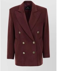 Etro - Wool Cashmere Double-Breasted Blazer - Lyst