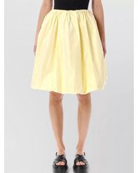 Prada - Technical Taffeta Skirt Gathered Waist - Lyst