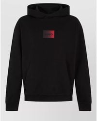 BOSS - Hooded Cotton Sweatshirt Kangaroo Pocket - Lyst
