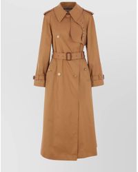 Chloé - Cotton Belted Long Trench Coat - Lyst