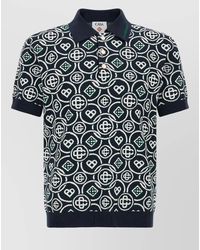 CASABLANCA - Cotton Monogram Polo Shirt - Lyst
