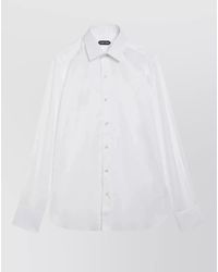 Tom Ford - Straight Collar Shirt Long Sleeves Button Cuffs - Lyst