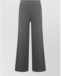 Pinko - High-Rise Wide-Leg Cotton Fleece Trousers - Lyst