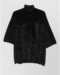 Semicouture - Viscose Turtleneck Short-Sleeve Sweater - Lyst