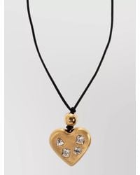 Jacquemus - Crystal-Embellished Heart Pendant Necklace - Lyst