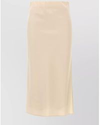 Brunello Cucinelli - High Waist Midi Skirt With Side Slit - Lyst