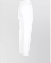 TOTEME - Cropped Straight Leg Denim Five Pocket Trousers - Lyst