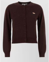 Maison Kitsuné - Wool Knit Short-Sleeve Cardigan - Lyst