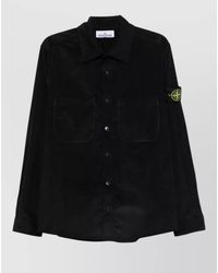 Stone Island - Corduroy Jacket Straight Cut Buttoned Cuffs - Lyst