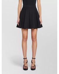 Versace - Virgin Wool Flared Mini Skirt - Lyst