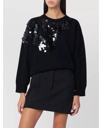 Roberto Collina - Sequined Crew Neck Long Sleeve Sweater - Lyst