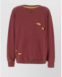 Maison Margiela - Cotton Oversized Ribbed Crew-Neck Sweatshirt - Lyst