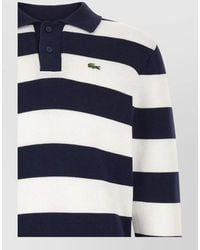 Lacoste - Striped Cotton Polo Sweater - Lyst