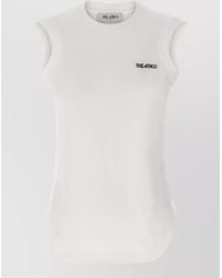 The Attico - Cotton Sleeveless Logo-Embroidered Tank Top - Lyst