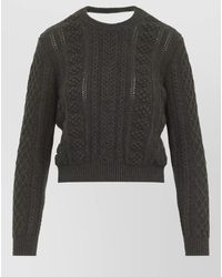 Jil Sander - Cable Knit Cropped Wool Blend Sweater - Lyst