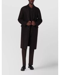 Harris Wharf London - Long Single Breasted Wool Coat With Pockets - Lyst