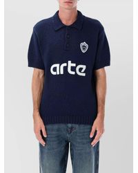 Arte' - Cotton Short-Sleeve Knitted Polo Jumper - Lyst