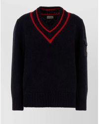 Moncler - Wool Blend V-Neck Sweater - Lyst