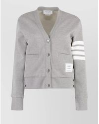 Thom Browne - Logo Detail Cotton Cardigan - Lyst