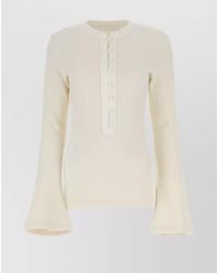 Chloé - Wool Top With Flared Sleeves And Lace Inserts - Lyst