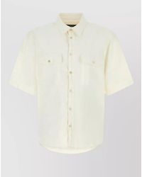 DSquared² - Linen Shirt Short Sleeves Button Down Collar - Lyst