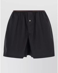 Lemaire - Silk Blend Wide-Leg Knee-Length Shorts - Lyst