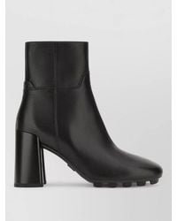 Hogan - Block Heel Ankle Boots Round Toe - Lyst