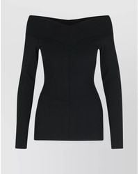 Stella McCartney - Ribbed Long-Sleeve Boat Neck Top - Lyst