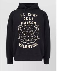 Valentino - Cotton Le Chat De La Maison Logo-Print Hoodie - Lyst