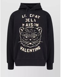 Valentino - Cotton Le Chat De La Maison Logo-Print Hoodie - Lyst