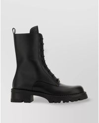 Versace - Leather Lace-Up Ankle Boots - Lyst