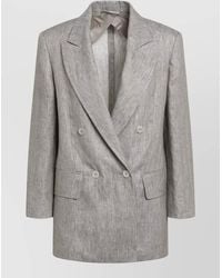 Max Mara - Tailored Jacket Notch Lapel Buttoned Cuffs - Lyst