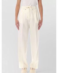 Moncler - Virgin Wool Wide-Leg Trousers - Lyst