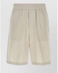 Ami Paris - Cotton Elasticated Waist Bermuda Shorts - Lyst
