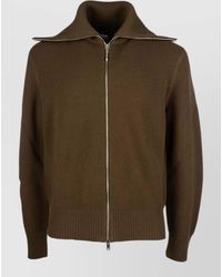 Bottega Veneta - Knit Jacket Ribbed Collar Cuffs Hem - Lyst