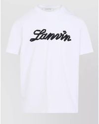Lanvin - Cotton Logo Embroidered Short-Sleeve T-Shirt - Lyst