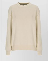 Golden Goose - Cotton Sweater With Crew Neckline And Embroidery - Lyst