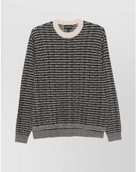 Emporio Armani - Wool Crewneck Jumper With Ribbed Cuffs And Hem - Lyst