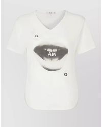 Fendi - Cotton Printed V-Neck Short-Sleeve T-Shirt - Lyst
